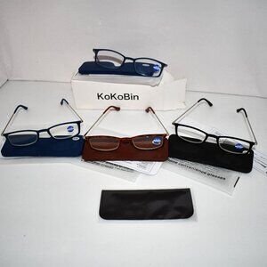 KoKoBin Ultra-Thin Anti-Blue Reading Glasses Anti-Glare Glasses 3.25X NWT